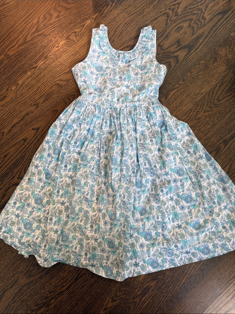 Papo d'Anjo Blue and White Floral Sleeveless Dress